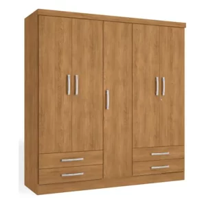 CLOSET 5 PUERTAS 4 CAJONES NOGAL ANTONIA 181*152*47