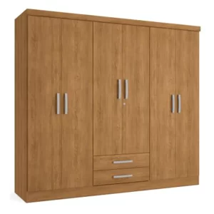 CLOSET 6 PUERTAS 2 CAJONES NOGAL ISABELA 181*180*47