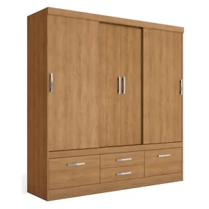 CLOSET 4 PUERTAS 4 CAJONES NOGAL PTAS CORREDERAS ALEXA 200*183*48