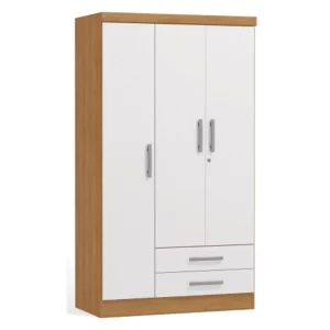 CLOSET 3 PUERTAS 2 CAJONES BLANCO CARVALLE LETICIA 180*91*47