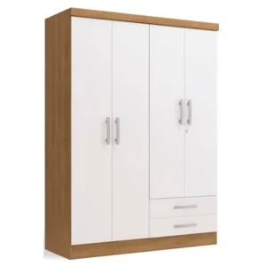 CLOSET 4 PUERTAS 2 CAJONES BLANCO CARVALLE JOSEFA 180*121*47