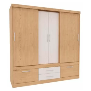 CLOSET 4 PUERTAS 4 CAJONES BICOLOR PTAS CORREDERAS ALEXA 200*183*48