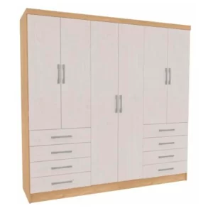 CLOSET 6 PUERTAS 8 CAJONES BICOLOR AGUSTINA 200*180*47