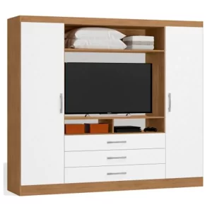 CLOSET 2 PUERTAS 3 CAJONES FREIJO BLANCO LCD 46 PULGADAS TRINIDAD 180*193*47
