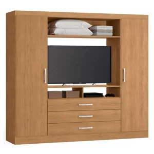 CLOSET 2 PUERTAS 3 CAJONES NOGAL LCD 46 PULGADAS TRINIDAD 180*193*47