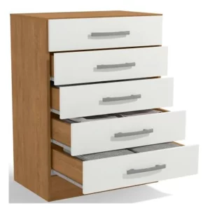 COMODA 5 CAJONES FREIJO BLANCO CARLA 91*62*40