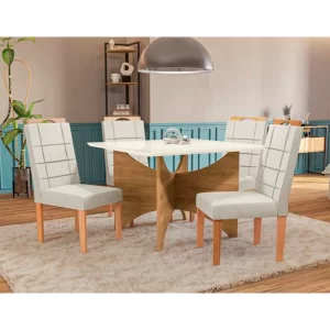 COMEDOR BARI 4 SILLAS 74*105*105