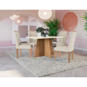 COMEDOR ROMA 4 SILLAS 75*80*120