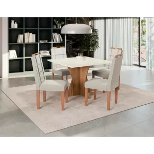 COMEDOR MONZA 4 SILLAS 75*105*105