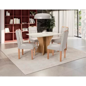 COMEDOR TRENTO 4 SILLAS 75*80*120