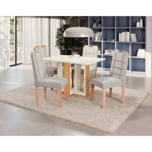 COMEDOR PARMA 4 SILLAS 75*80*120
