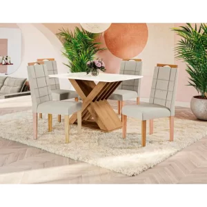 COMEDOR GENOVA 4 SILLAS 75*80*120