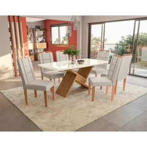 COMEDOR FLORENCIA 6 SILLAS 75*90*170